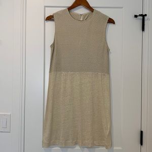 Majestic Filatures Linen and Suede Cutout Dress